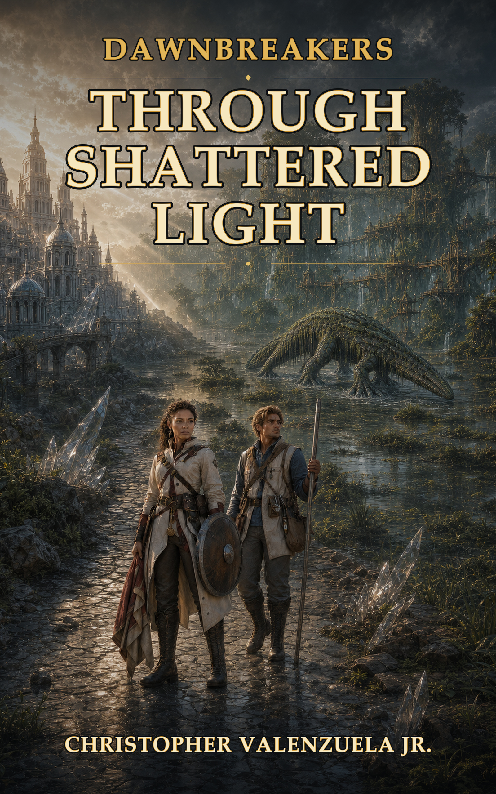 Retail cover of Through Shattered Light, DawnBreakers Book One