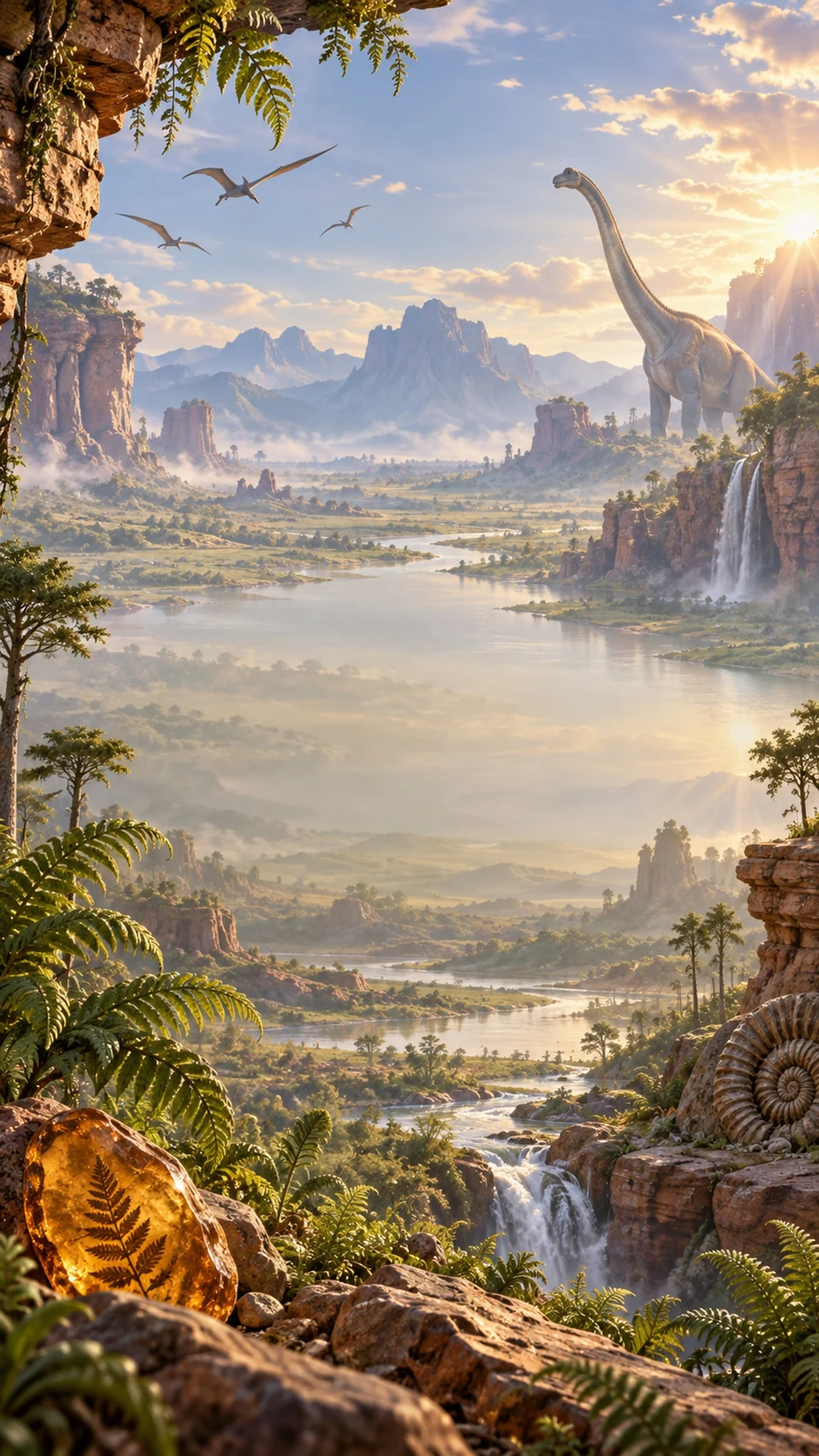 Dino Discovery's lush prehistoric landscape